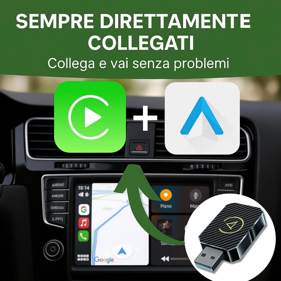 Vooltek| La Chiavetta per avere Apple + Android Car Play nella tua auto