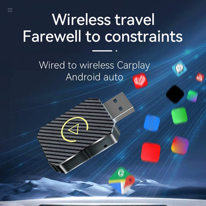 2 in 1 Wireless Carplay Androids Adattatore per auto USB Dongle Plug & Play Smart AI Box BT WiFi per auto cablate CarPlay/Andriod Auto, Plug & Play facile